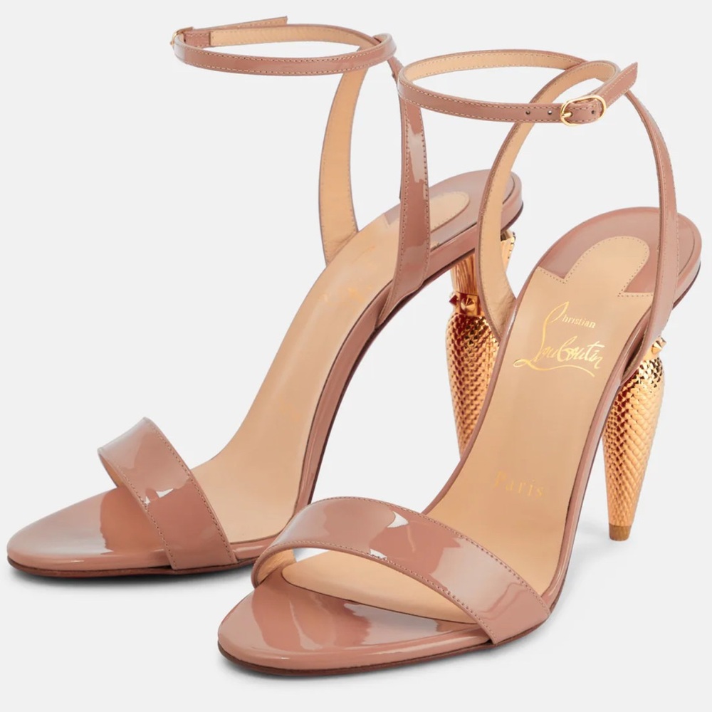 Christian Louboutin Nude Patent Leather Heels - RED BOTTOMS - NEVER WORN!!